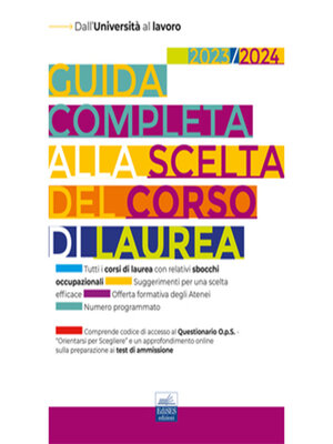 cover image of Guida alla scelta del corso di laurea